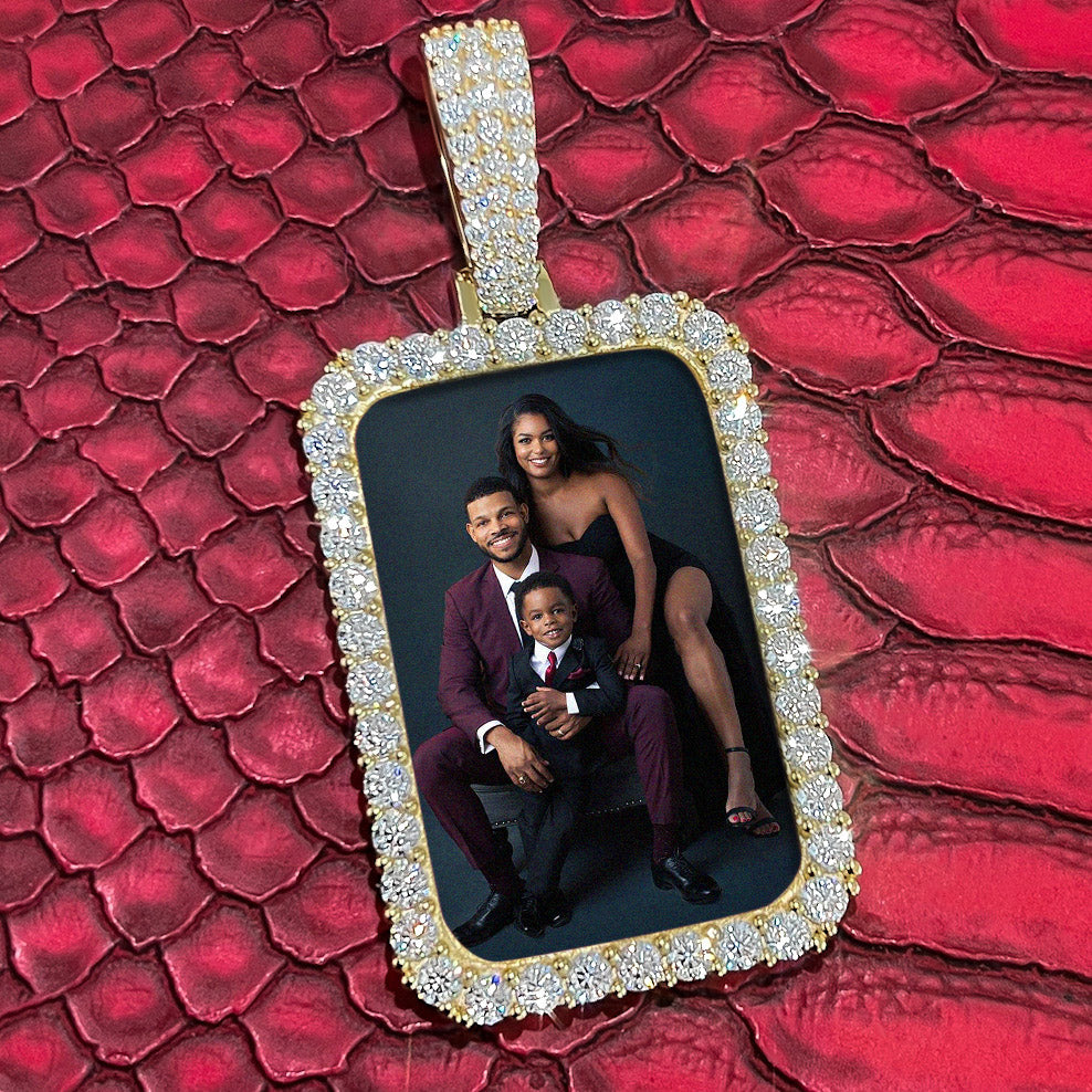 4.7 Carat VVS Moissanite Rectangle Memory Pendant JewelryFresh