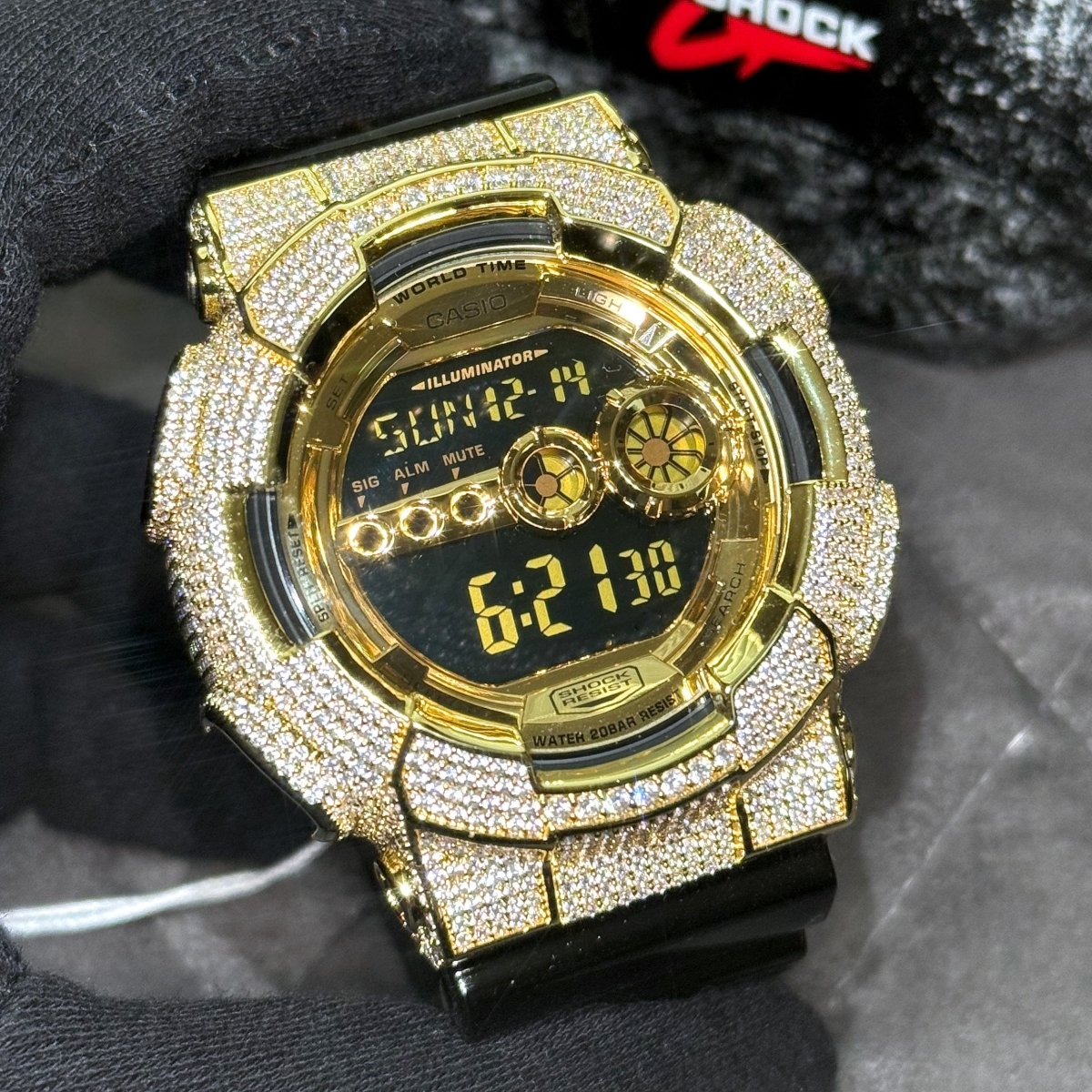 Limited Black and Gold Iced Out G Shock GD-100 – JewelryFresh