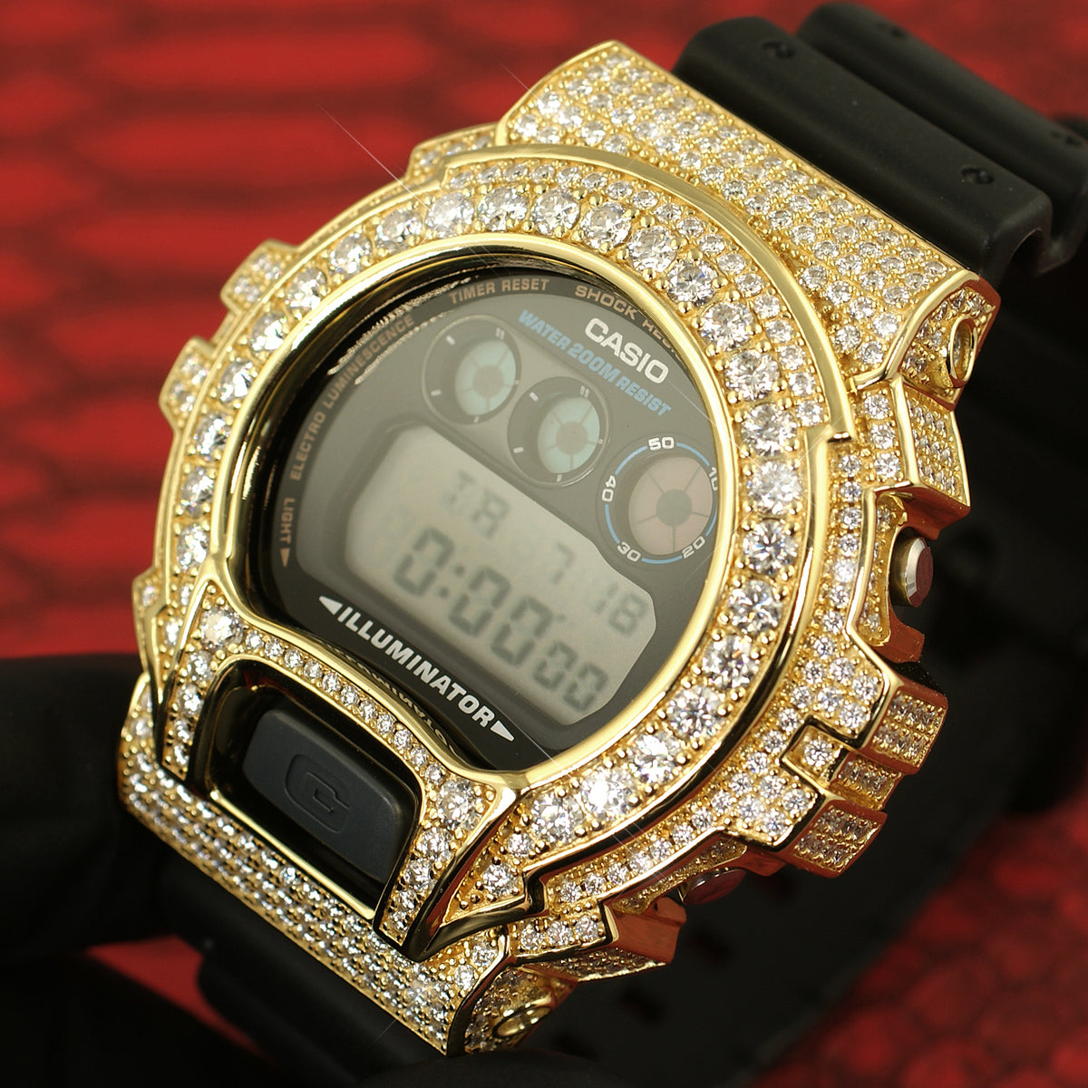 Gold VVS1 Moissanite G Shock 8.30 Carat JewelryFresh