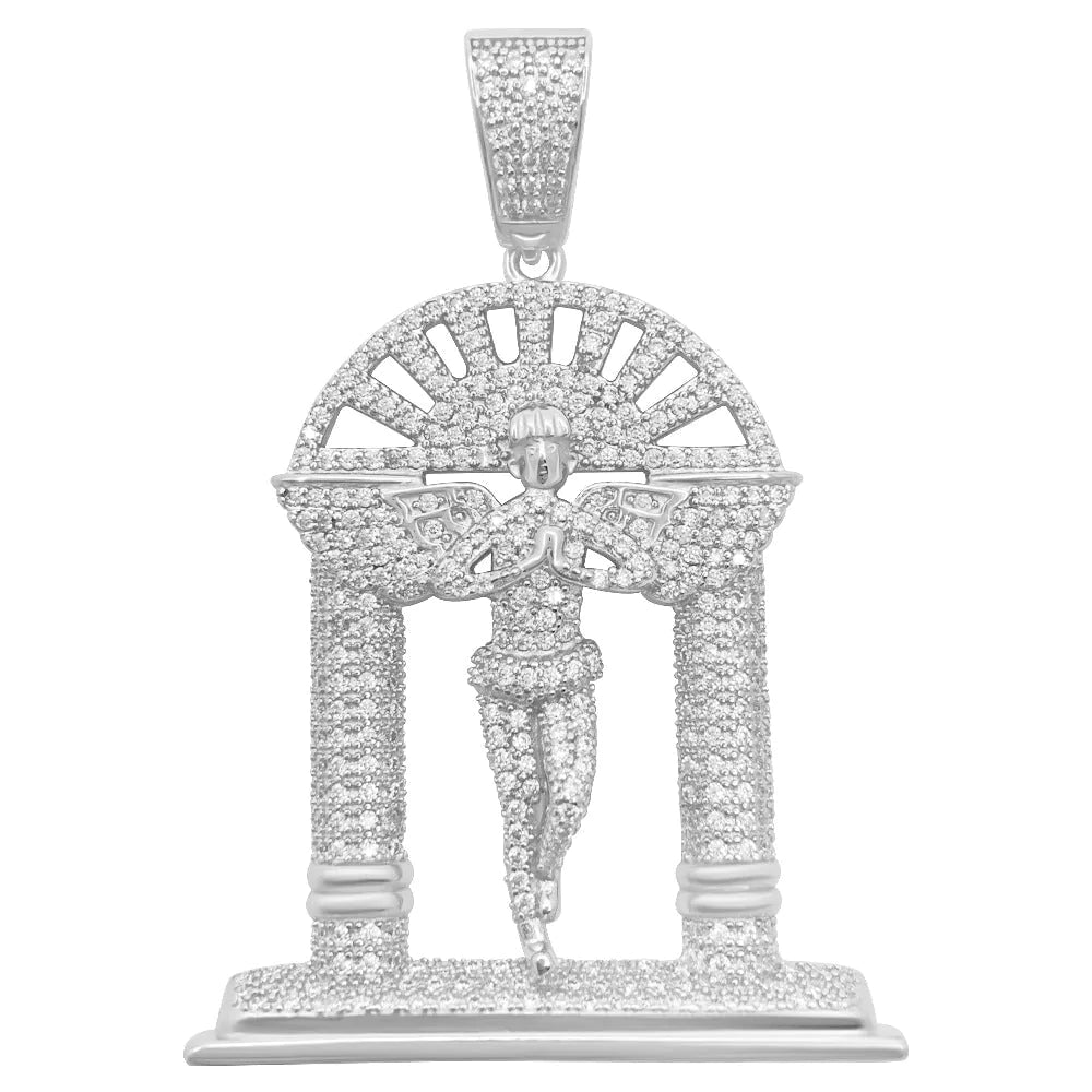 1.80 Carat Silver VVS Moissanite Angel Pendant JewelryFresh