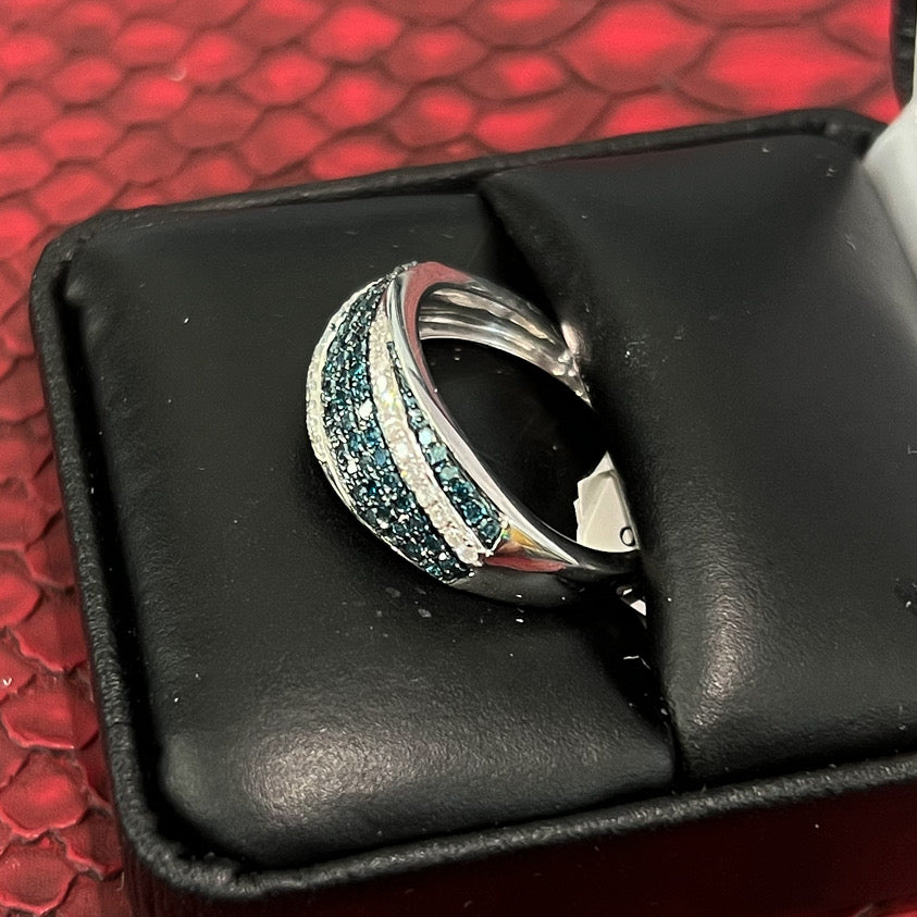 0.45 Carat Genuine Blue Diamond Womens Ring