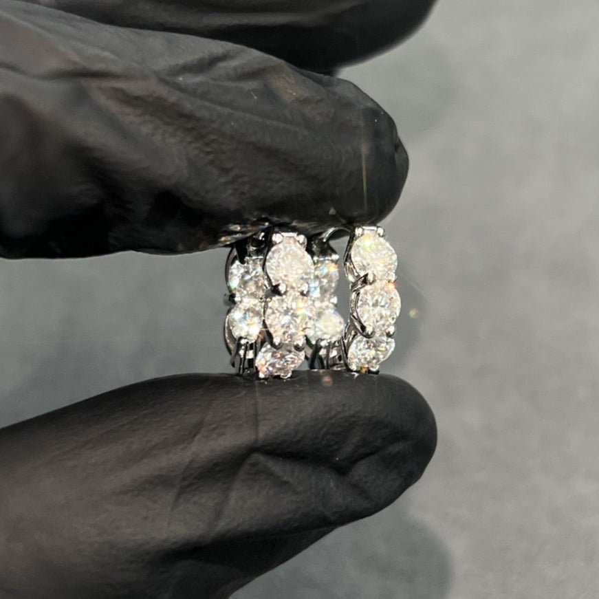 3.00 Carat Certified VVS1 Moissanite Hoop Earrings White Gold - JewelryFresh
