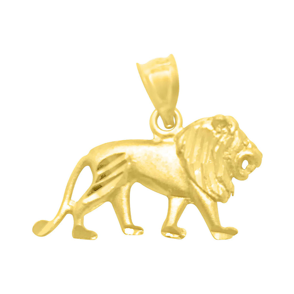 10K Gold Full Body Lion Pendant