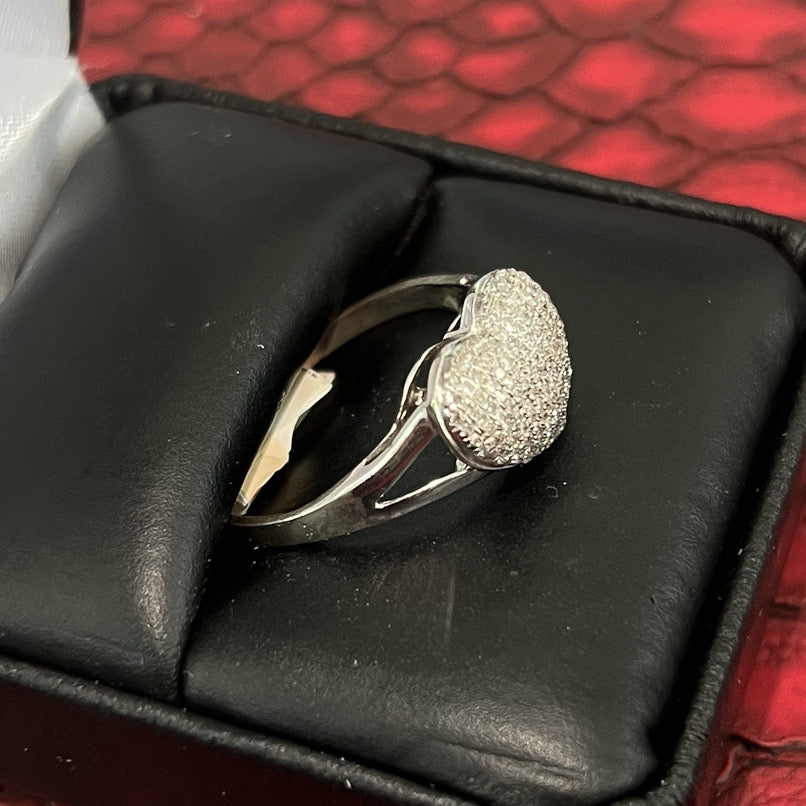 0.25 Carat Genuine Diamond Womens Heart Ring