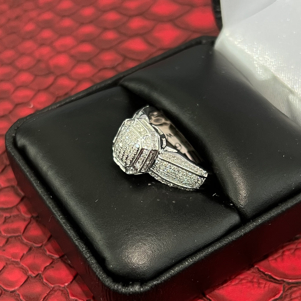 0.35 Carat Real Diamond Womens Octagon Ring
