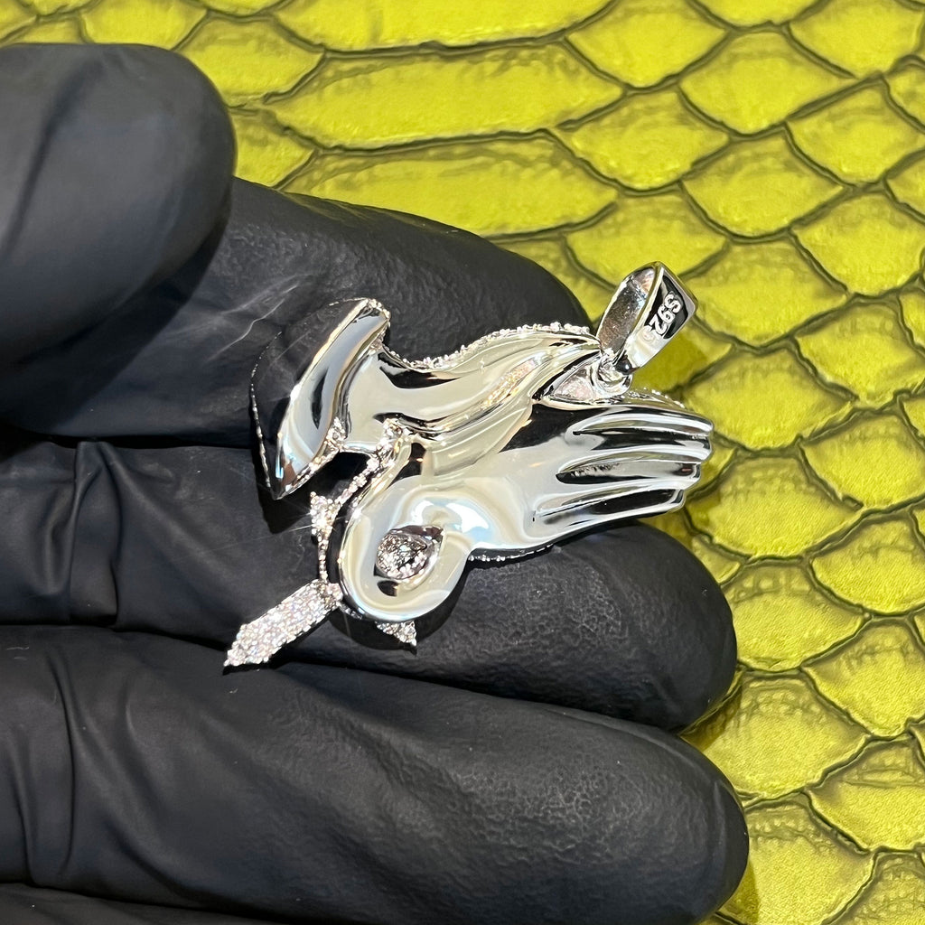 3.00 CTW Moissanite 3D Praying Hands Pendant