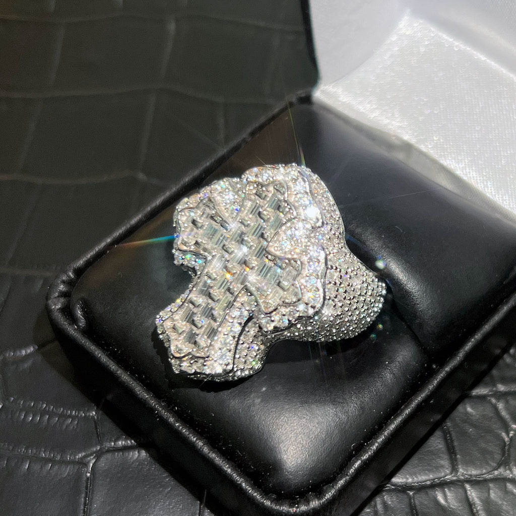 6.00 CTW Emerald Cut Moissanite Cross Ring