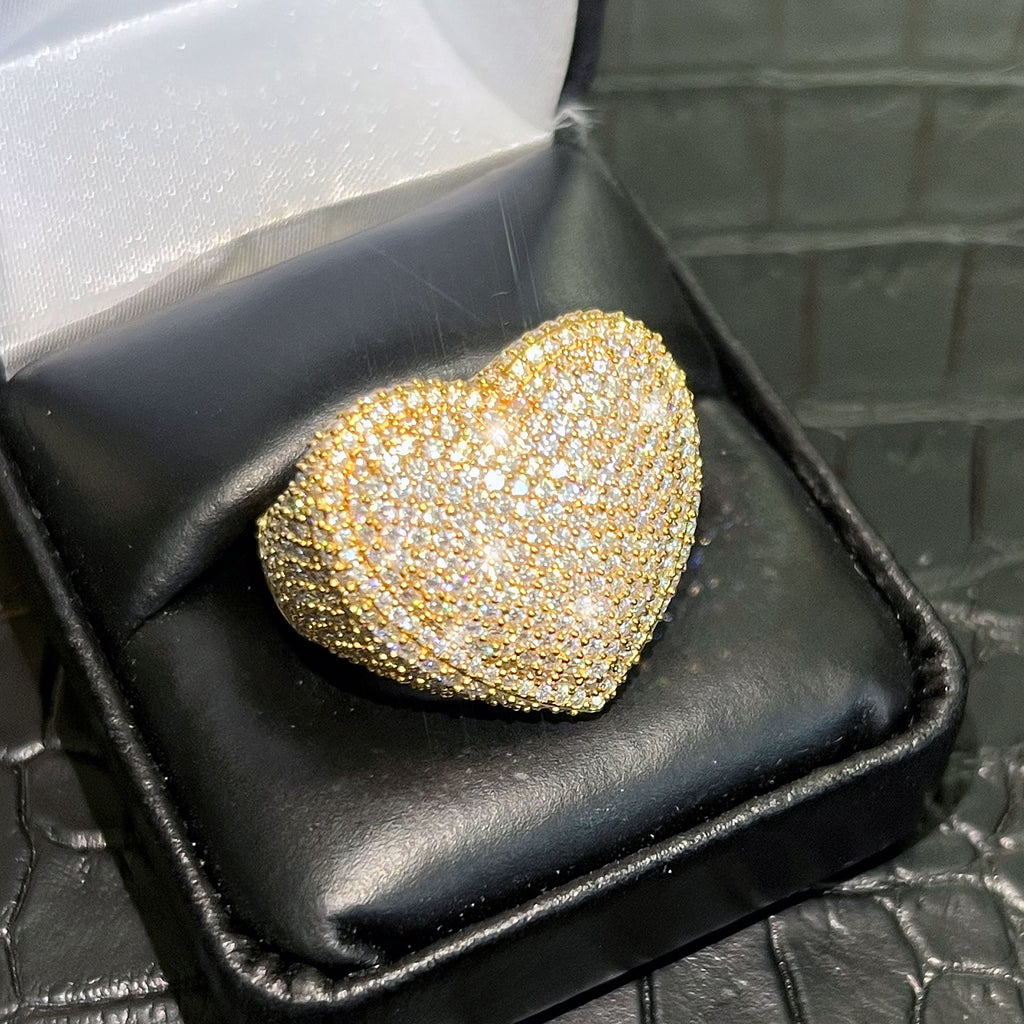 4.50 CTW Large Moissanite Puffed Heart Ring