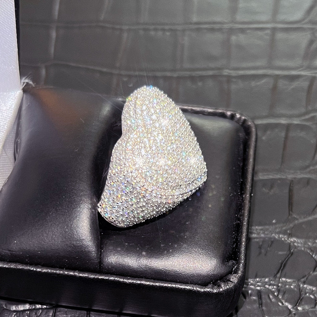 4.50 CTW Large Moissanite Puffed Heart Ring