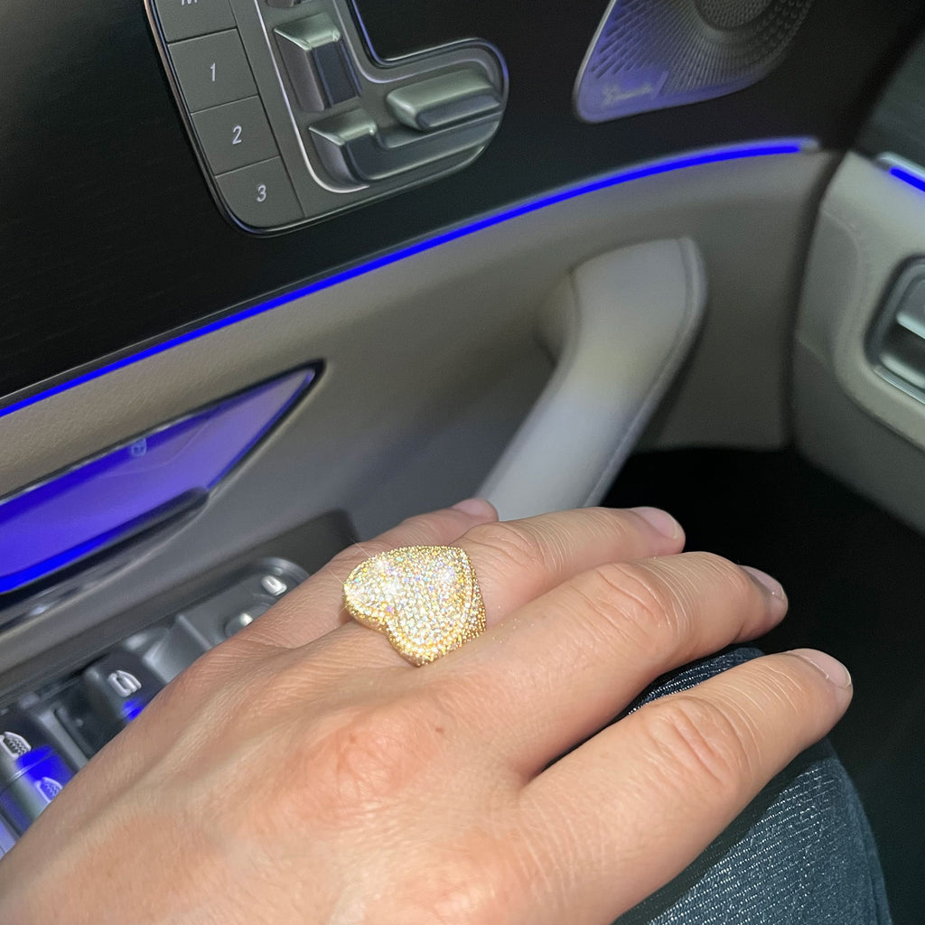 4.50 CTW Large Moissanite Puffed Heart Ring