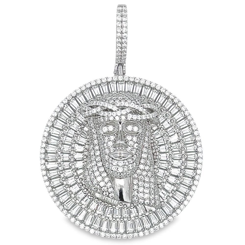 7.41 CTW Large Jesus Medallion VVS Moissanite