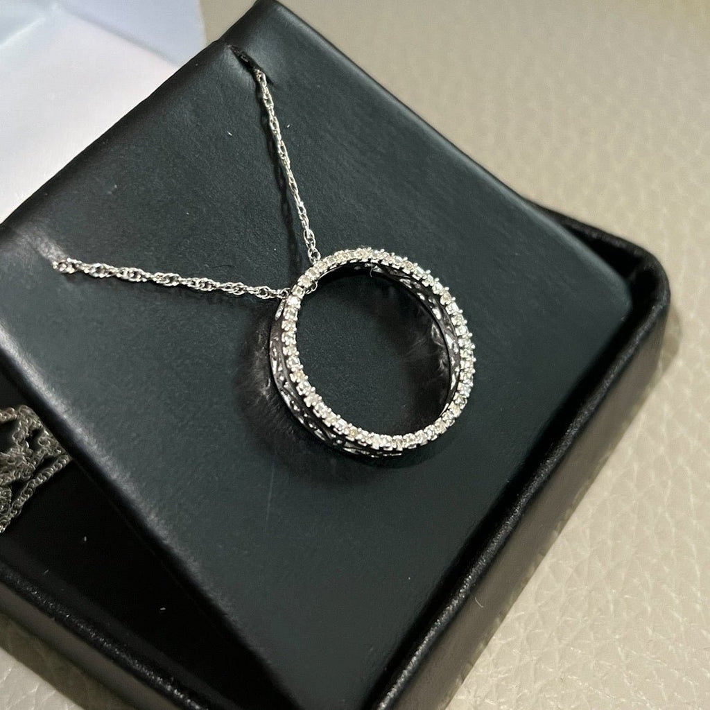 0.10 Carat Diamond Circle of Life Necklace - JewelryFresh