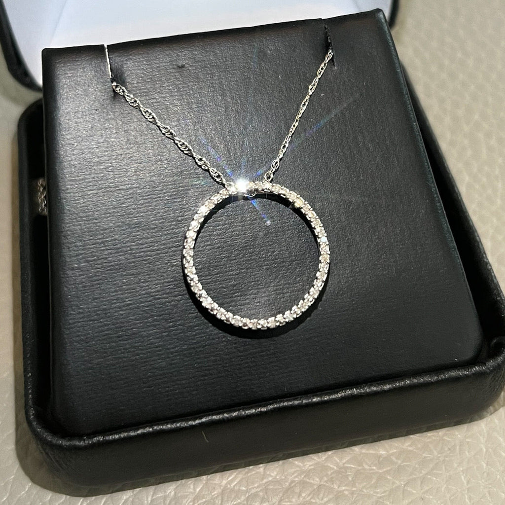 0.10 Carat Diamond Circle of Life Necklace - JewelryFresh
