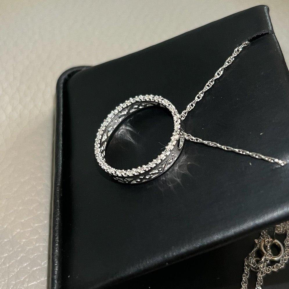 0.10 Carat Diamond Circle of Life Necklace - JewelryFresh