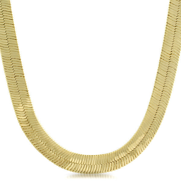 11mm Large Gold Plated Herringbone Chain