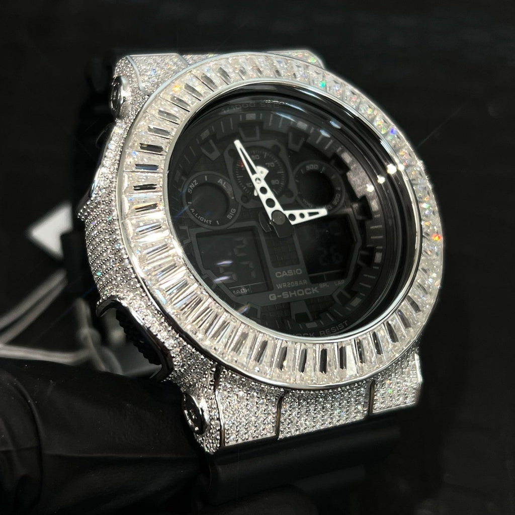 18.26 CTW Moissanite Baguette Casio G Shock Watch - JewelryFresh
