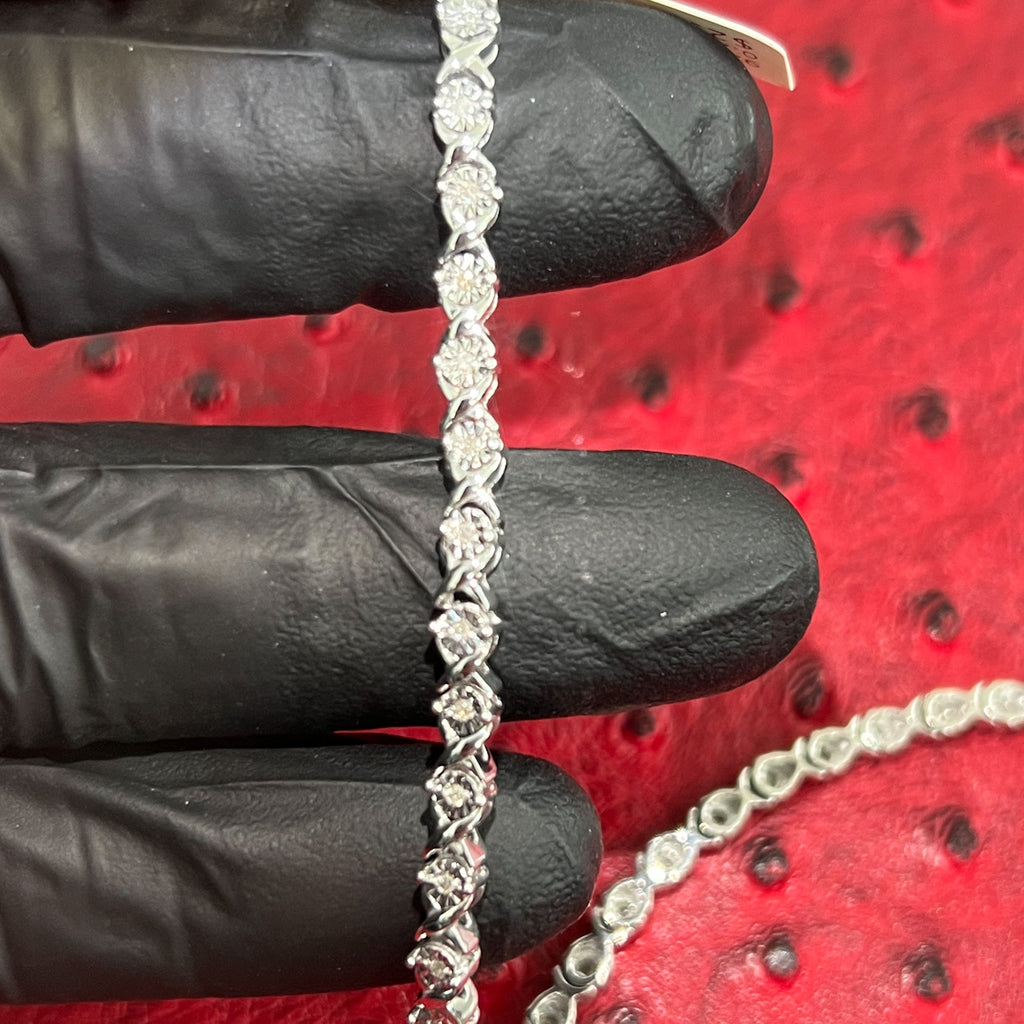 0.25 Carat Real Diamond Womens Tennis Bracelet