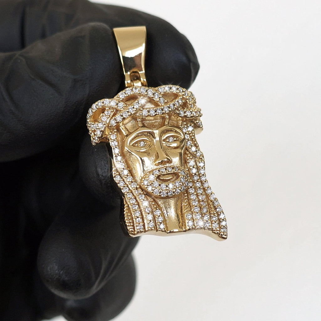 2.32 CTW Moissanite VVS Jesus Piece White Gold - JewelryFresh