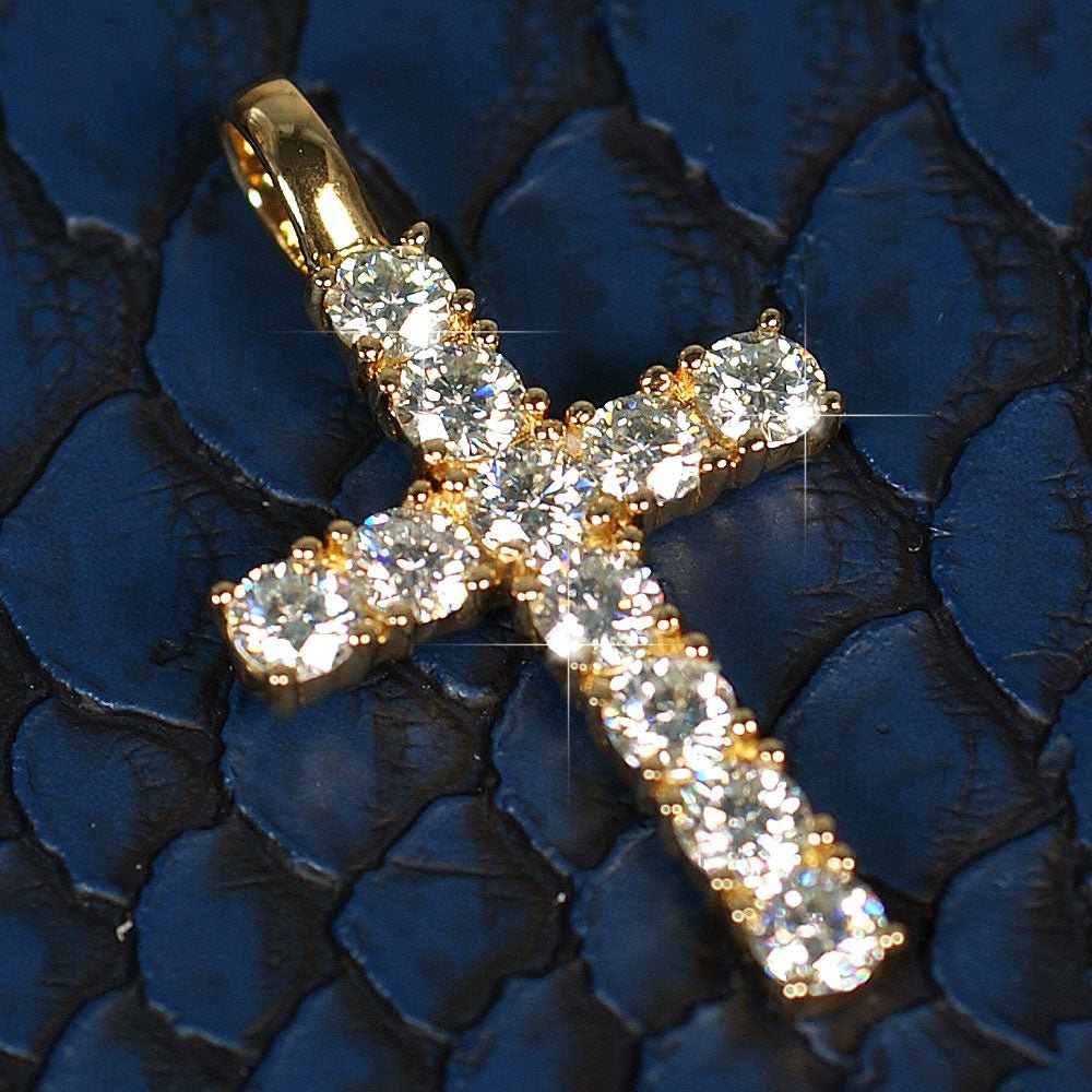 3.30 Carat Certified VVS Moissanite Cross White Gold - JewelryFresh