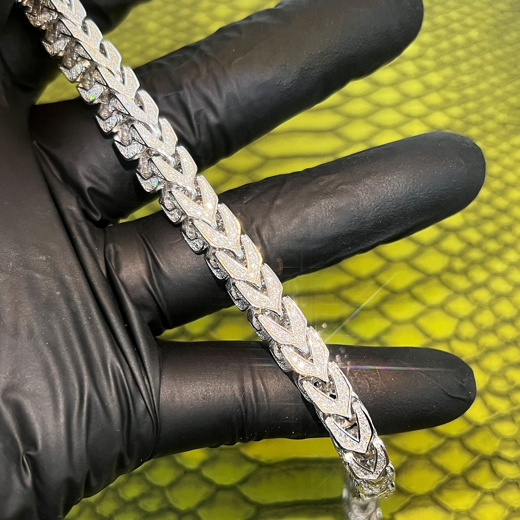 Moissanite Franco 925 Silver Iced Out Chain