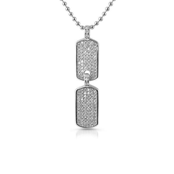 925 Silver Micro Double Dogtag Pendants for Stylish Men – JewelryFresh シルバー925ドッグタグセット