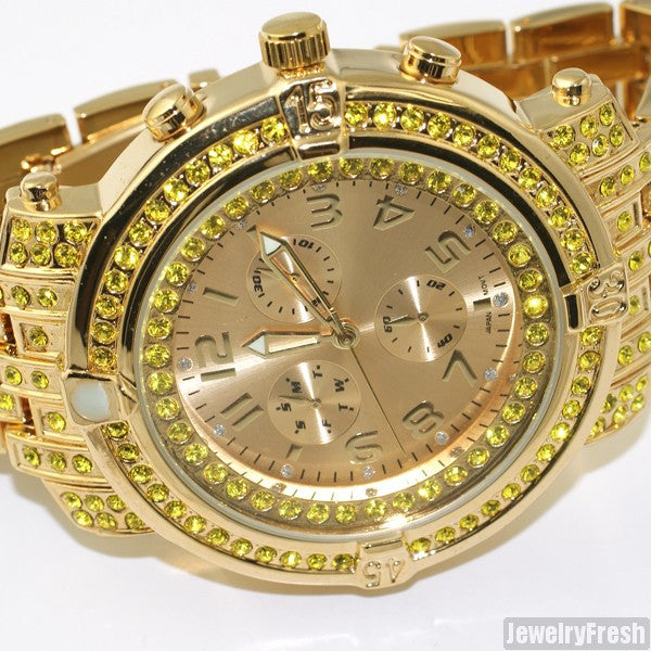 Lemonade Iced Out Custom Pilot Watch