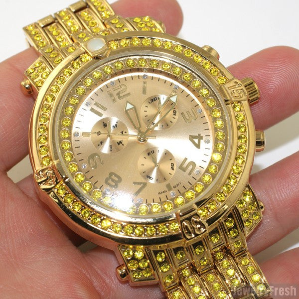 Lemonade Iced Out Custom Pilot Watch
