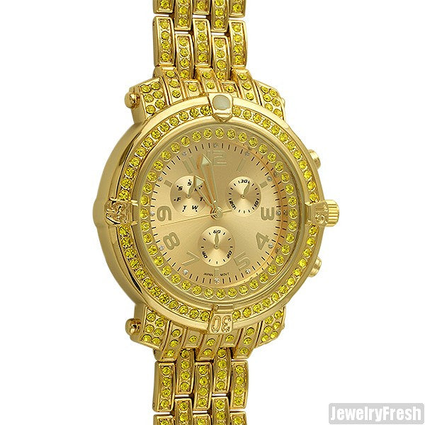 Lemonade Iced Out Custom Pilot Watch