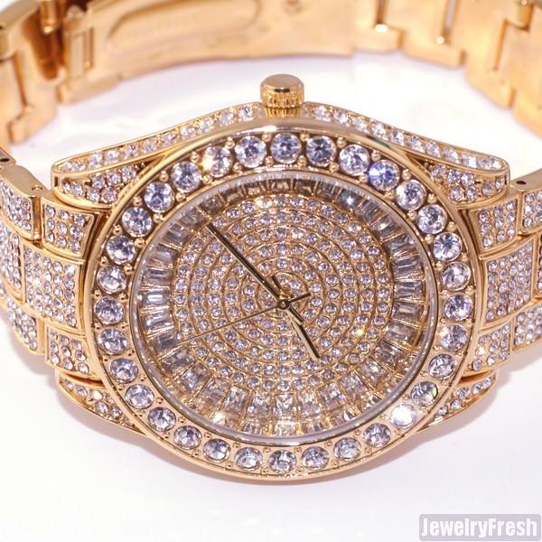 41MM Big Face Iced Out Watch Rose Gold
