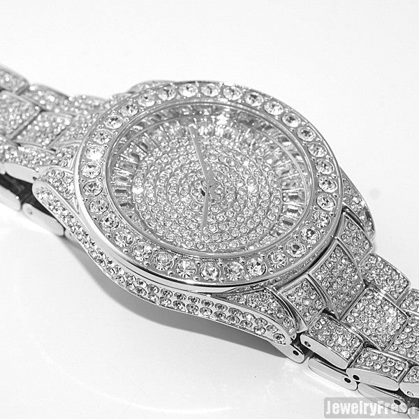 Rhodium 41MM Big Face Iced Out Watch