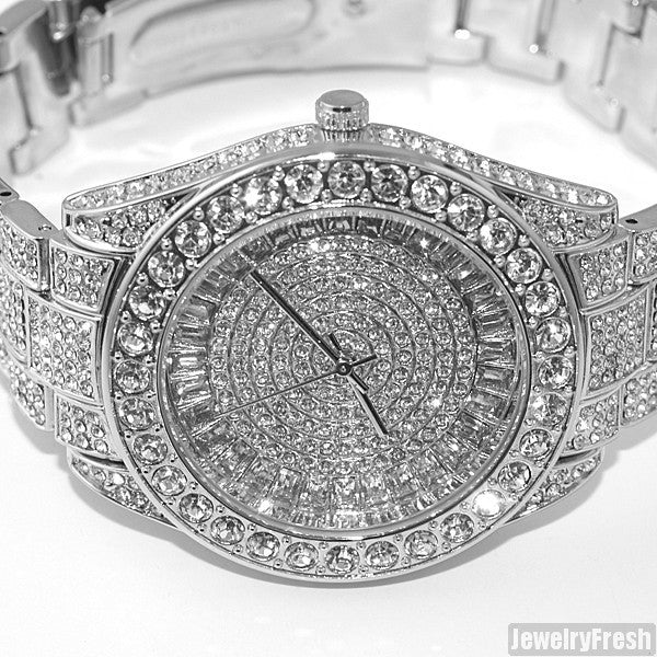 Rhodium 41MM Big Face Iced Out Watch