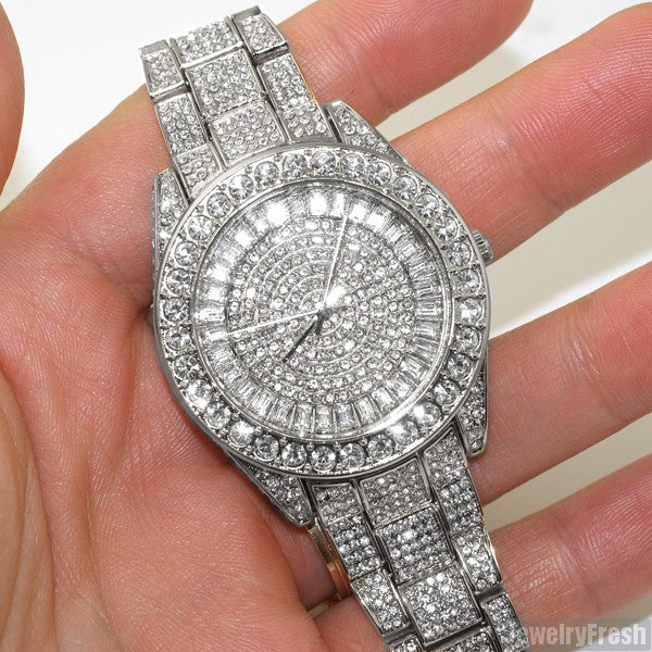Rhodium 41MM Big Face Iced Out Watch