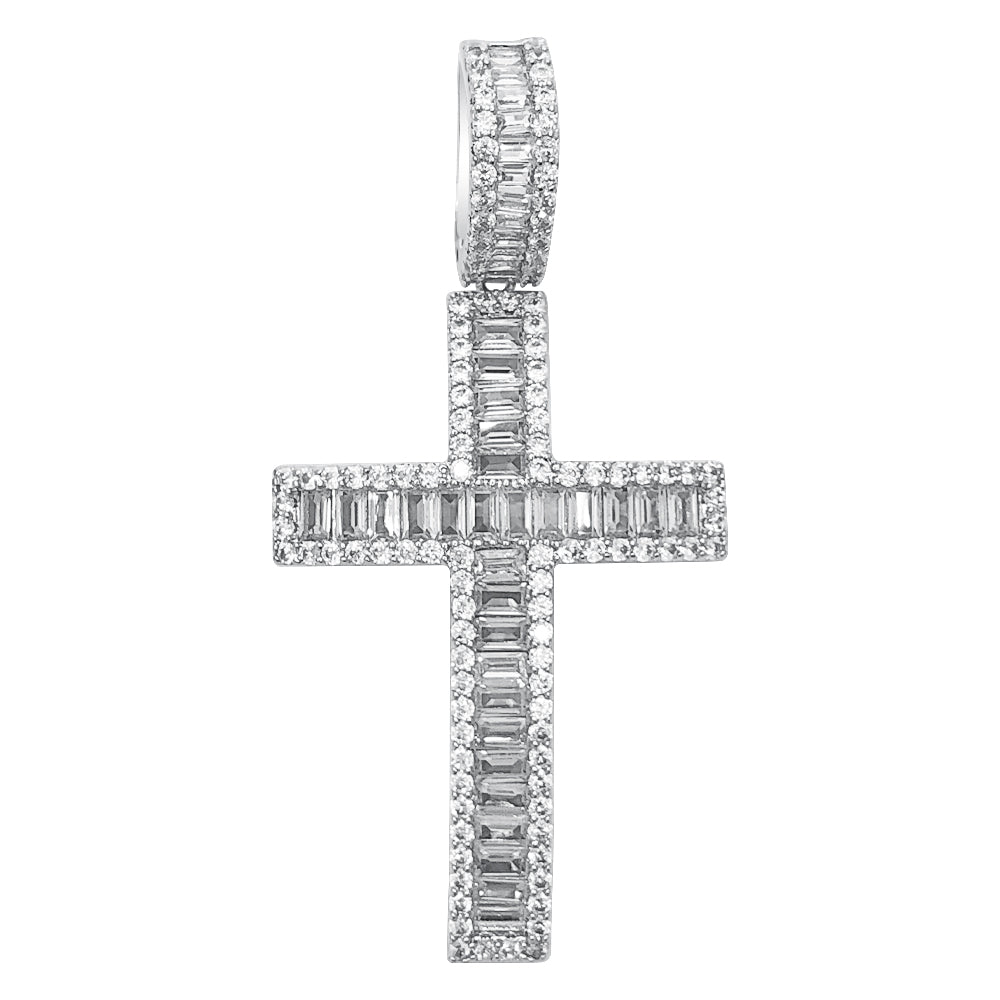 Flawless Baguette Iced Out Cross