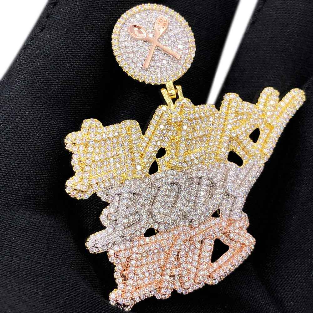 Gold Iced Out Everybody Eats Pendant