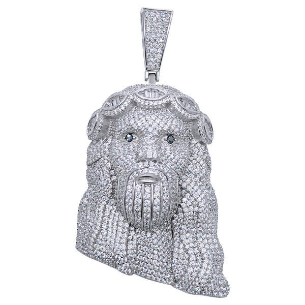Sterling Silver Luxury Iced Out Jesus Pendant JewelryFresh