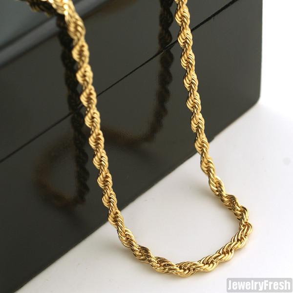 4mm 14K Gold IP French Rope Chain