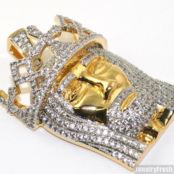 Gold 3D King of Kings Jesus Pendant