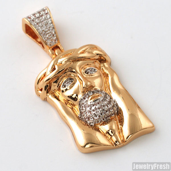Rose Gold Solid Back Micro Jesus Piece