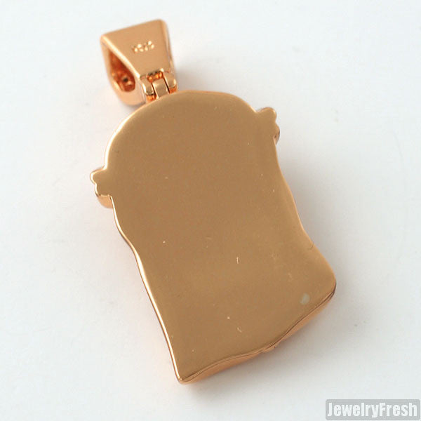 Rose Gold Solid Back Micro Jesus Piece