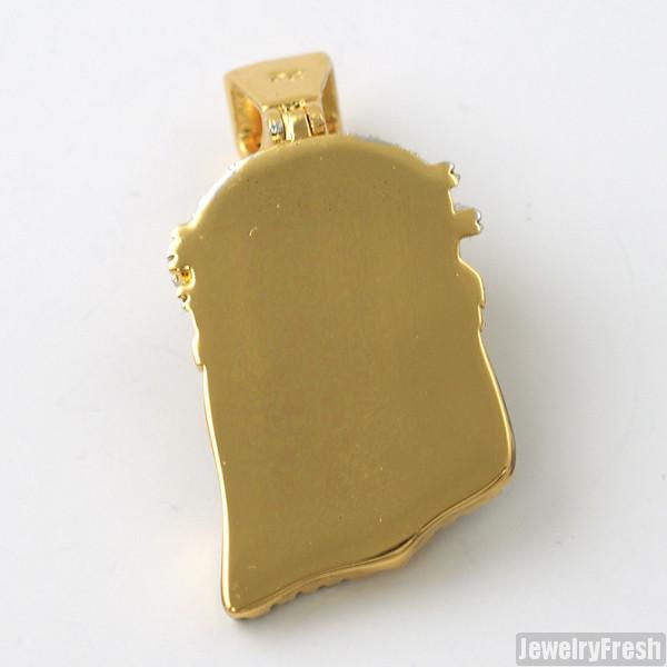 Canary Iced Out Solid Back Micro Jesus Piece