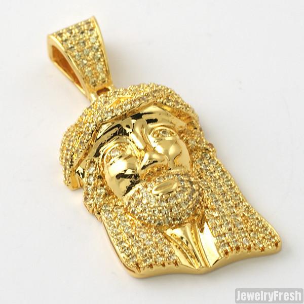 Canary Iced Out Solid Back Micro Jesus Piece