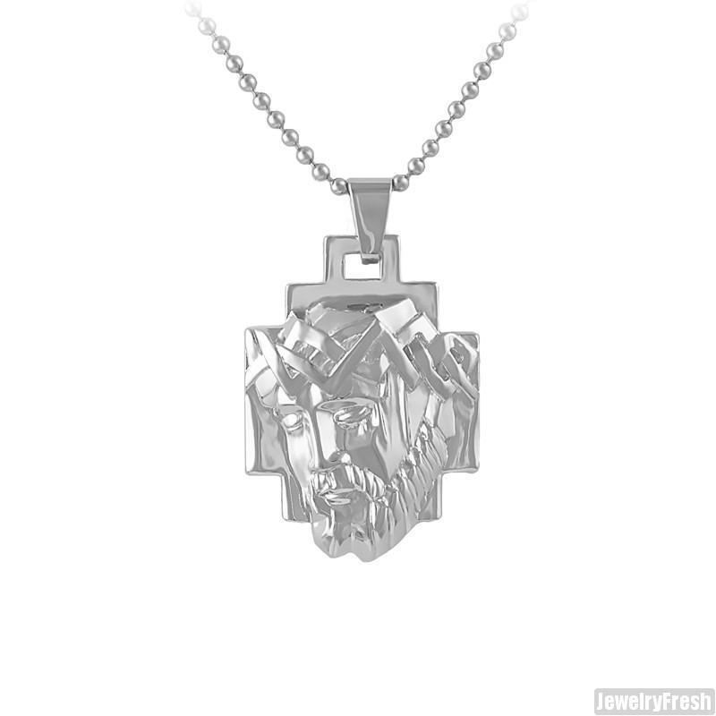 Silver Abstract Small Jesus Pendant Chain