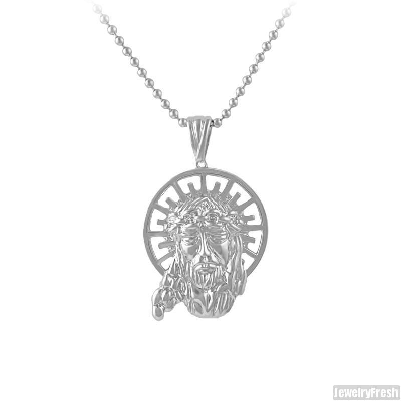Silver Fancy Hand Carved Jesus Piece Chain