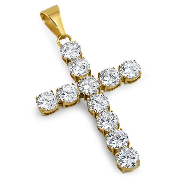 42.5 Carat Lab Diamond Gold Luxury Cross