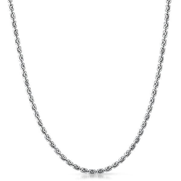 3mm Sterling Silver Moon Cut Barrel Chain