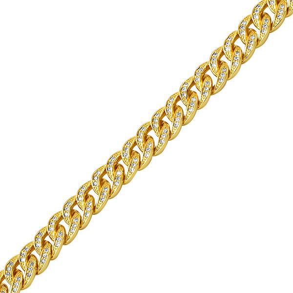 8mm Gold Iced Out Miami Cuban Bracelet