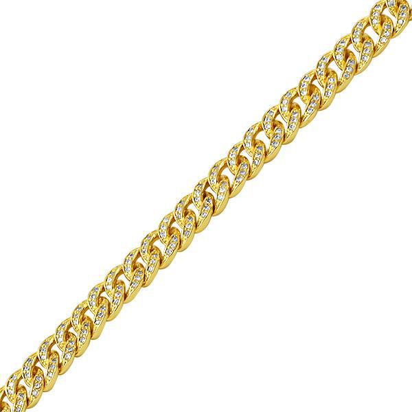 6mm Gold Iced Out Miami Cuban Bracelet