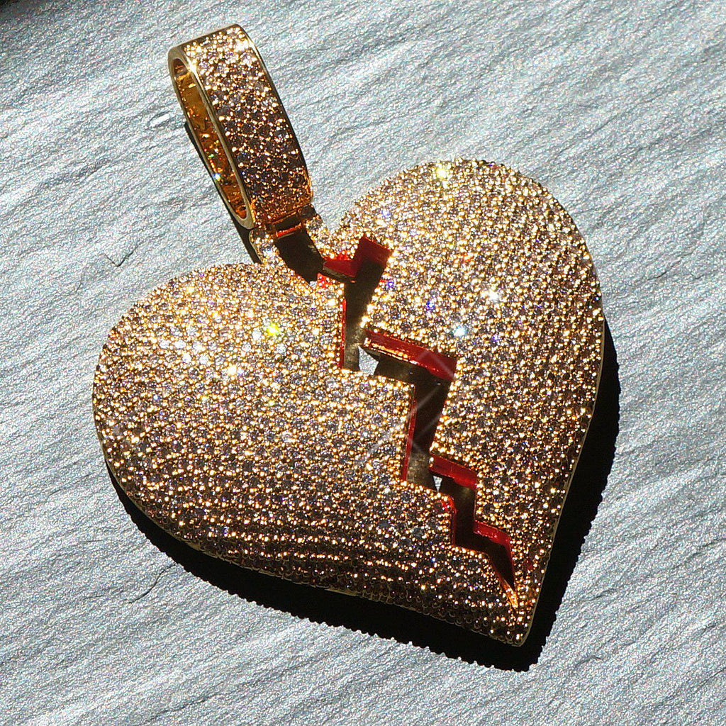 Gold Large Heart Breaker Pendant