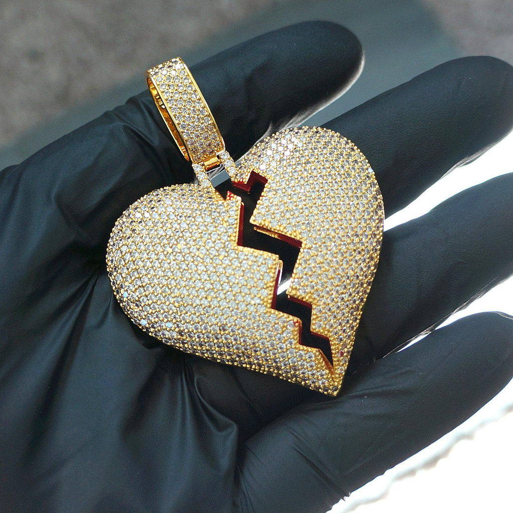 Gold Large Heart Breaker Pendant