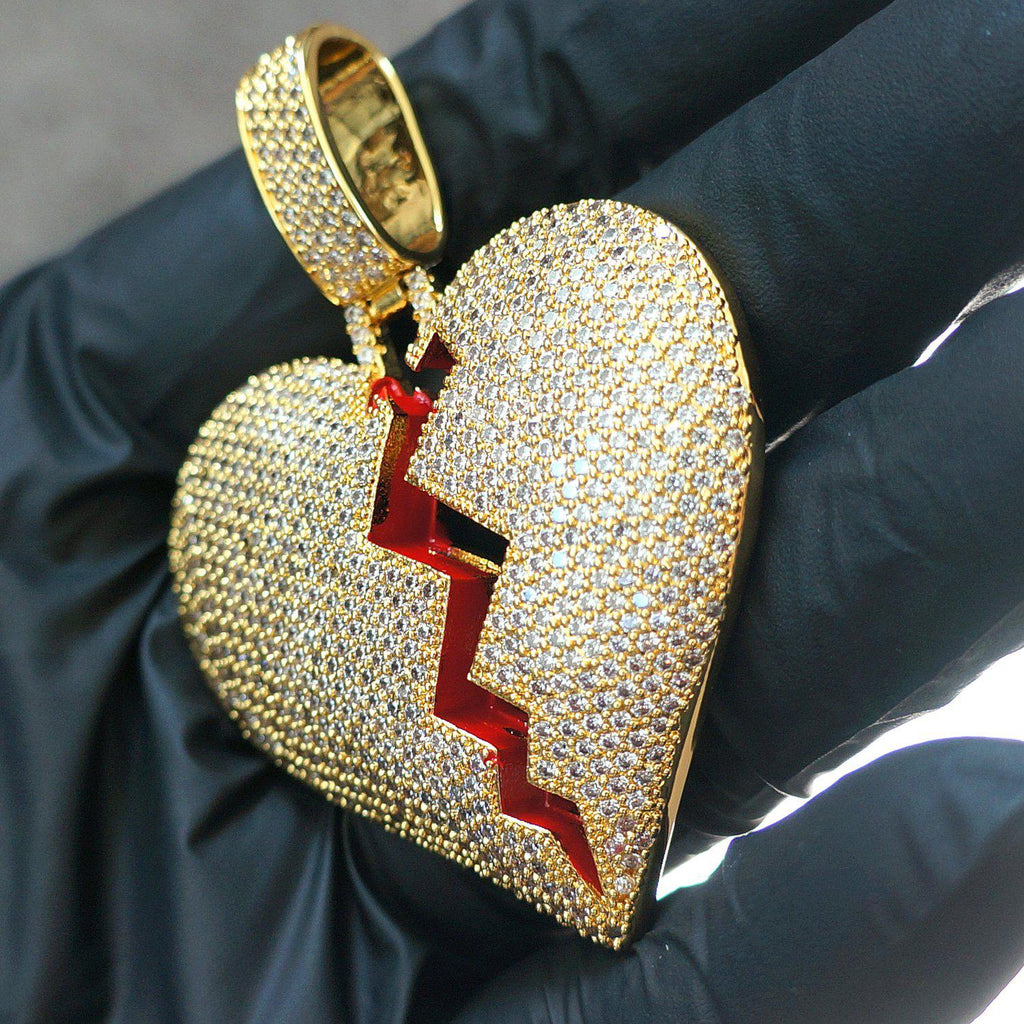 Gold Large Heart Breaker Pendant